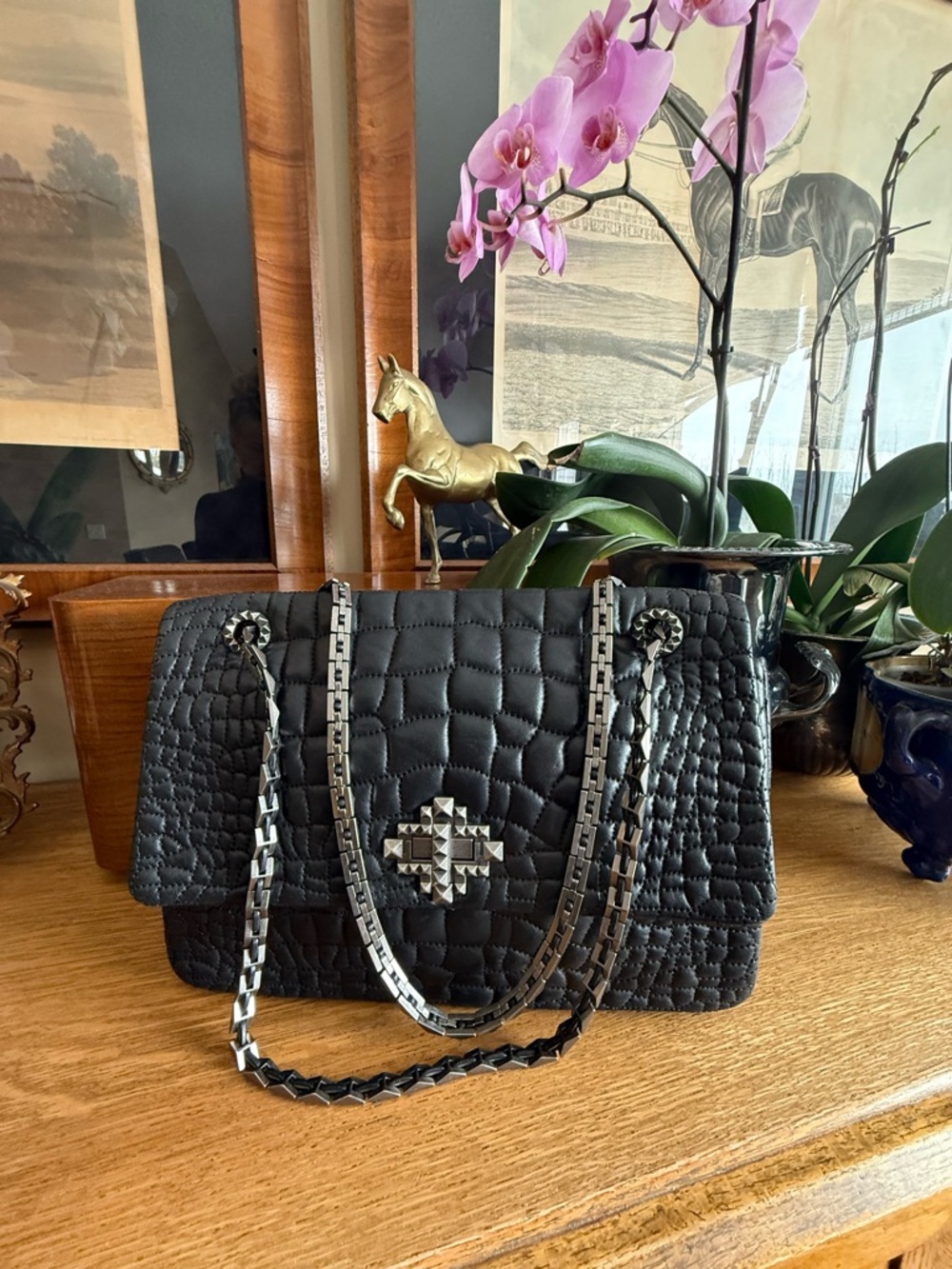 🩷❤️Stunning Lanvin Quilted Lambskin Leather Maxi XL Single Flap Bag❤️🩷 - Picture 2 of 15